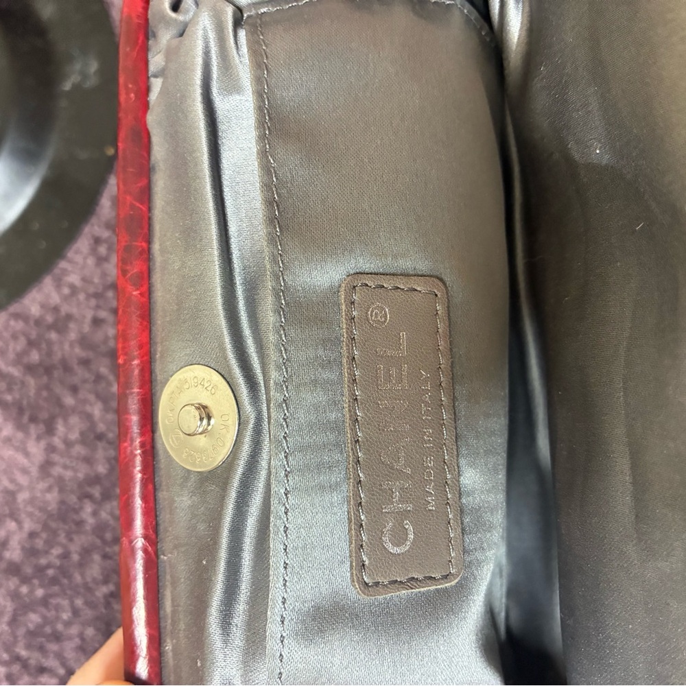 Chanel CC Red Quilted Leather Runway Collection Clutch Crossbody Bag w COA Rare - Picture 10 of 16